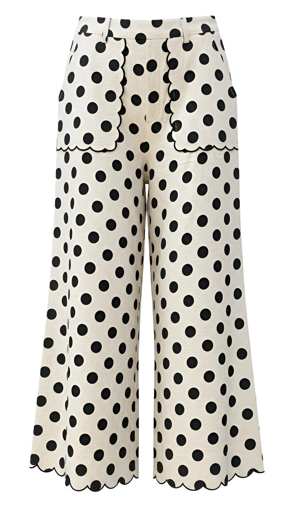 "Carmen" Scalloped Polka Pants - The Katie Grace Boutique