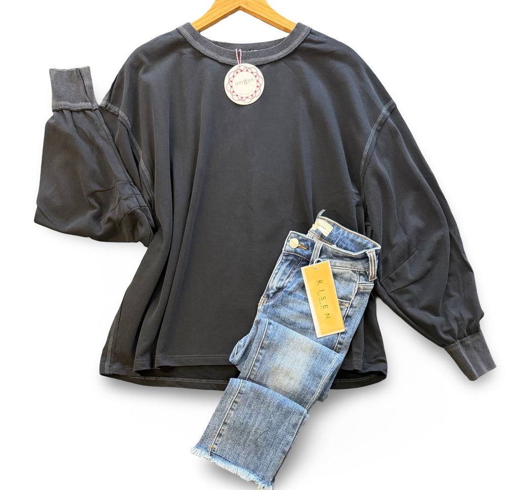 "Macey" Mineral Oversized Top