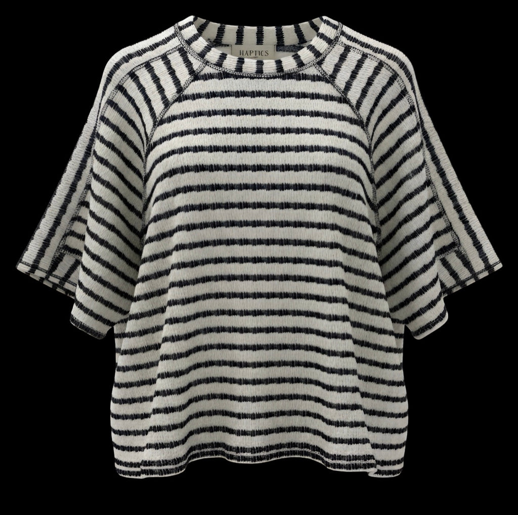 "Jamie" Striped Textured Top