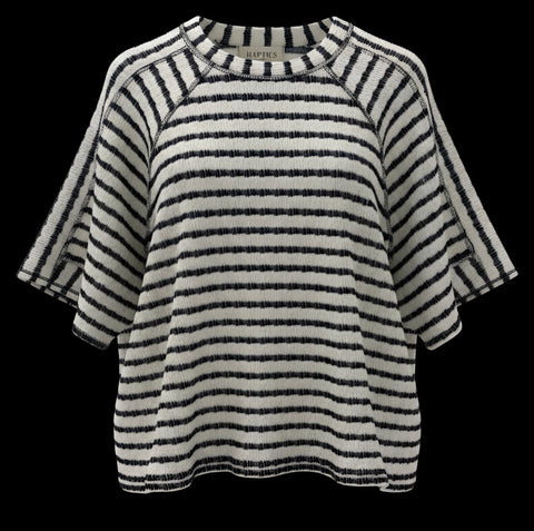 "Jamie" Striped Textured Top - The Katie Grace Boutique