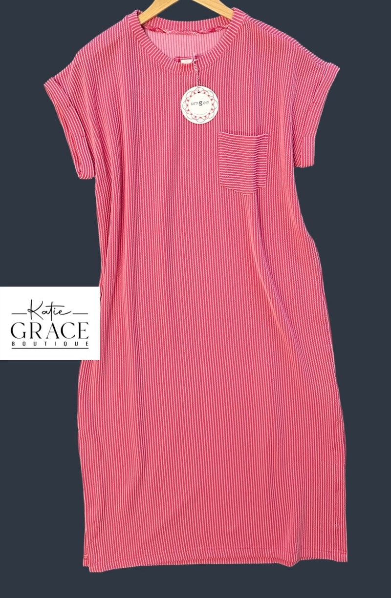 "Laura" Curly Ribbed Dress - The Katie Grace Boutique