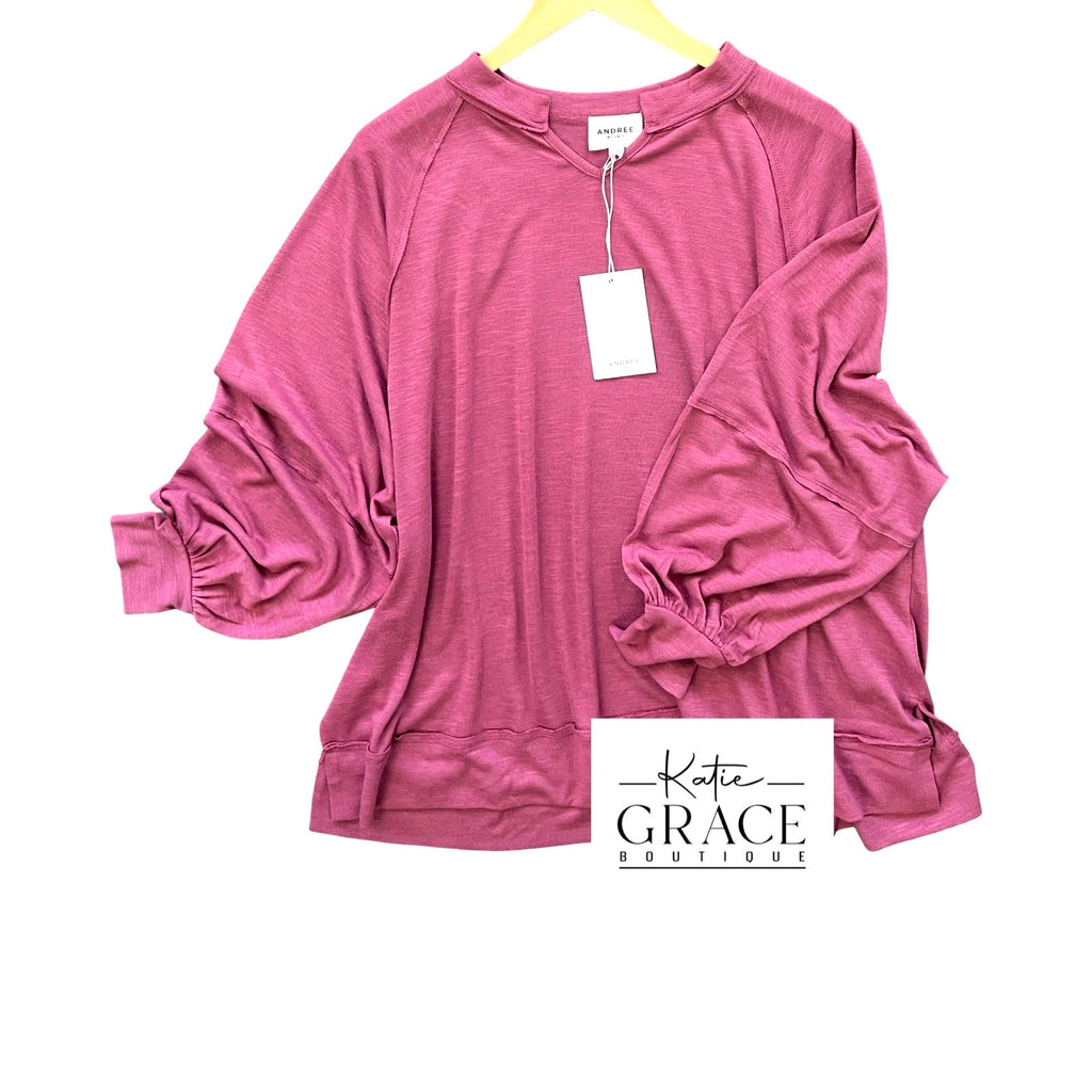 "Megan" Oversized Top, Rose
