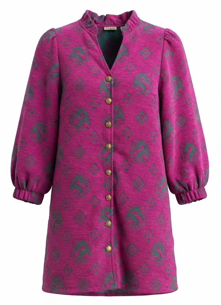 "Kelly" Jacquard Dress - The Katie Grace Boutique