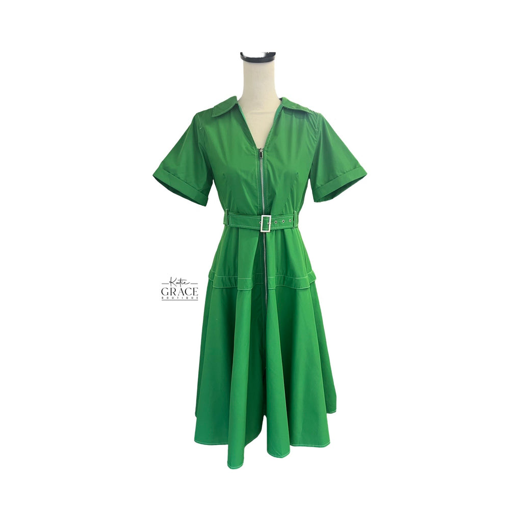 "Willow" Midi Dress, Green - The Katie Grace Boutique