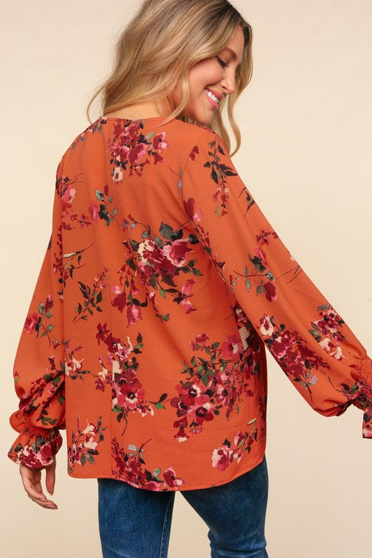 "Margo" Floral Blouse - The Katie Grace Boutique