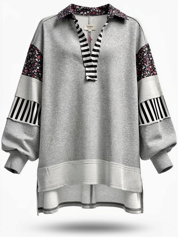 "Nikki" Stripe and Floral Tunic - The Katie Grace Boutique