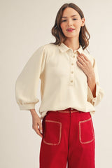 "Camille" 3/4 Luxe Knit Top