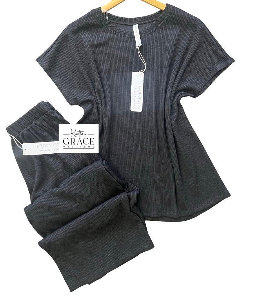 "Kenzie" Matching Separates, Black - The Katie Grace Boutique