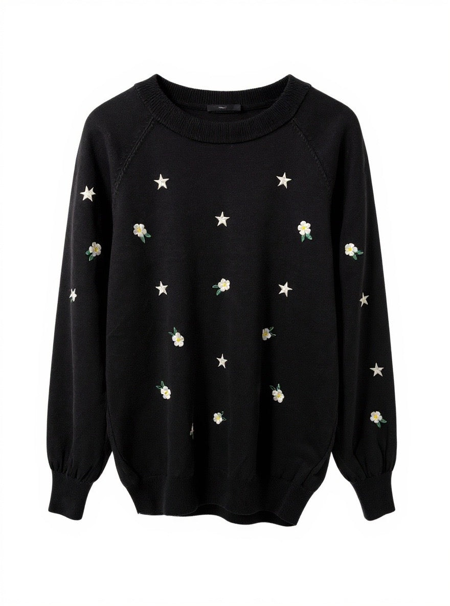 "Eva" Embroidered Sweater