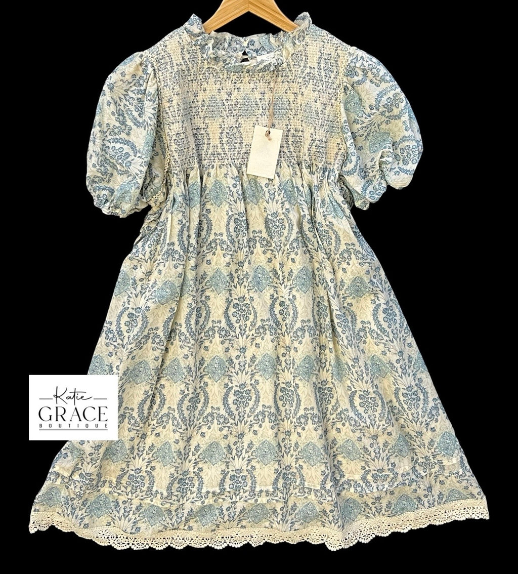 "Victoria" Smocked  Dress - The Katie Grace Boutique