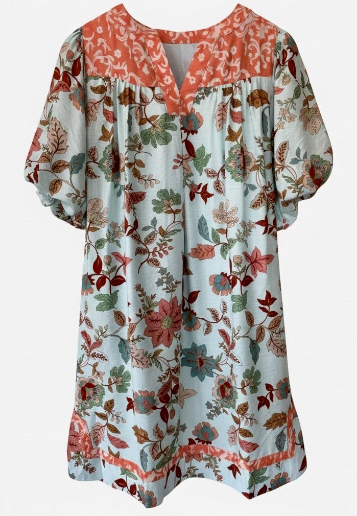 "Coral" Floral Dress