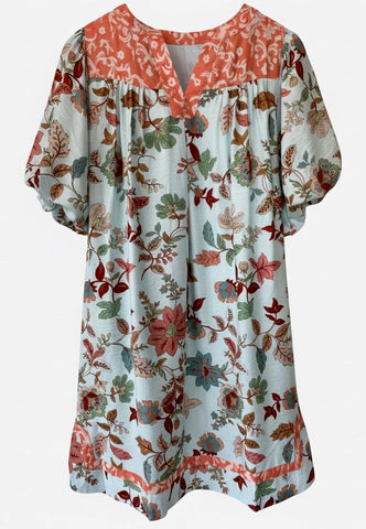"Coral" Floral Dress - The Katie Grace Boutique