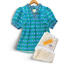 "Becca" Printed Blouse - The Katie Grace Boutique