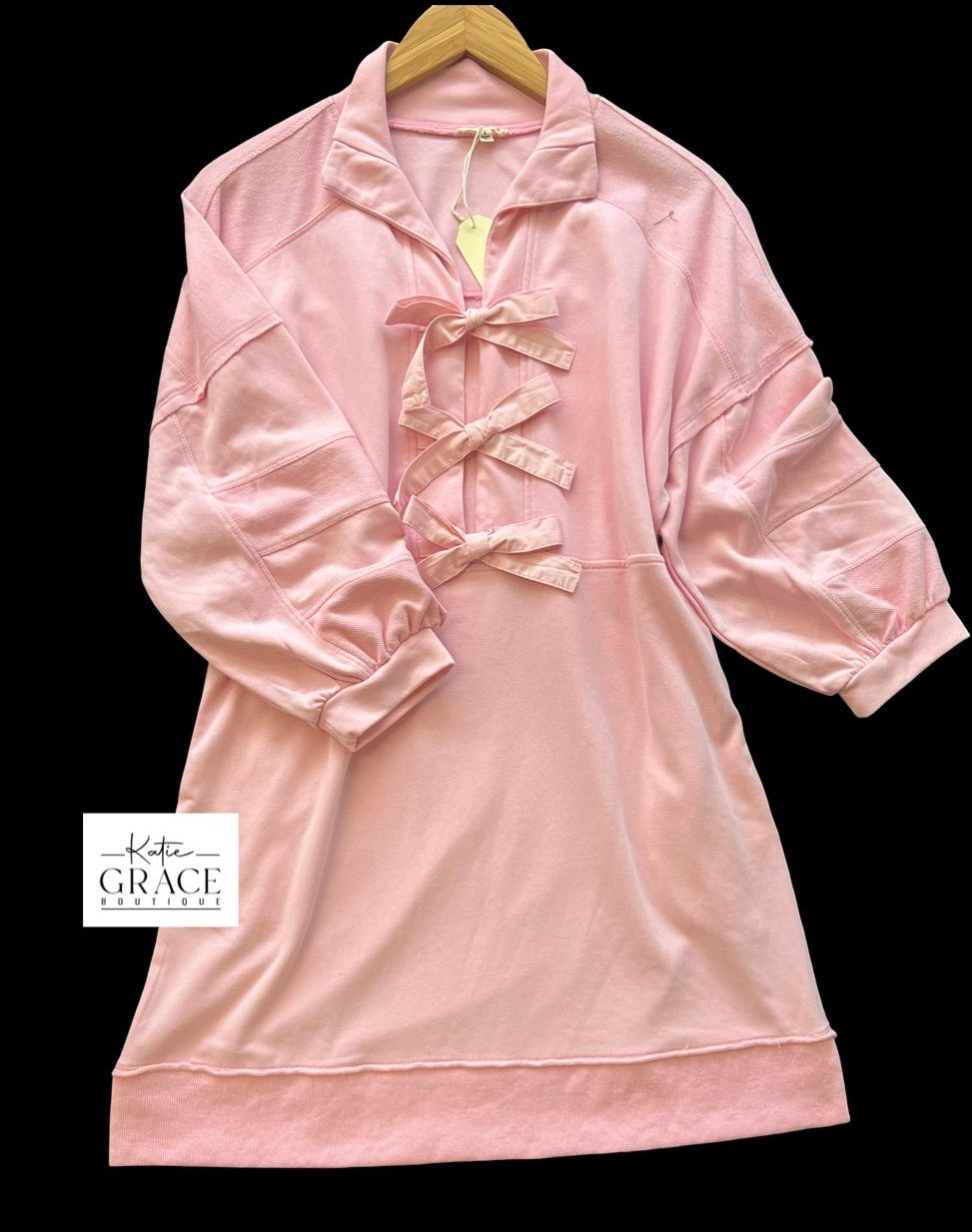 "Makayla" Terry French Dress - The Katie Grace Boutique