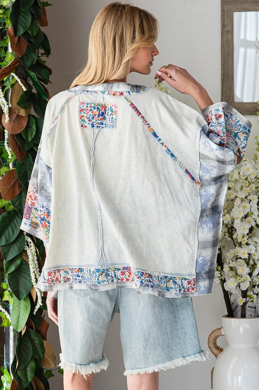 "Celeste" Oversized Multi Top - The Katie Grace Boutique