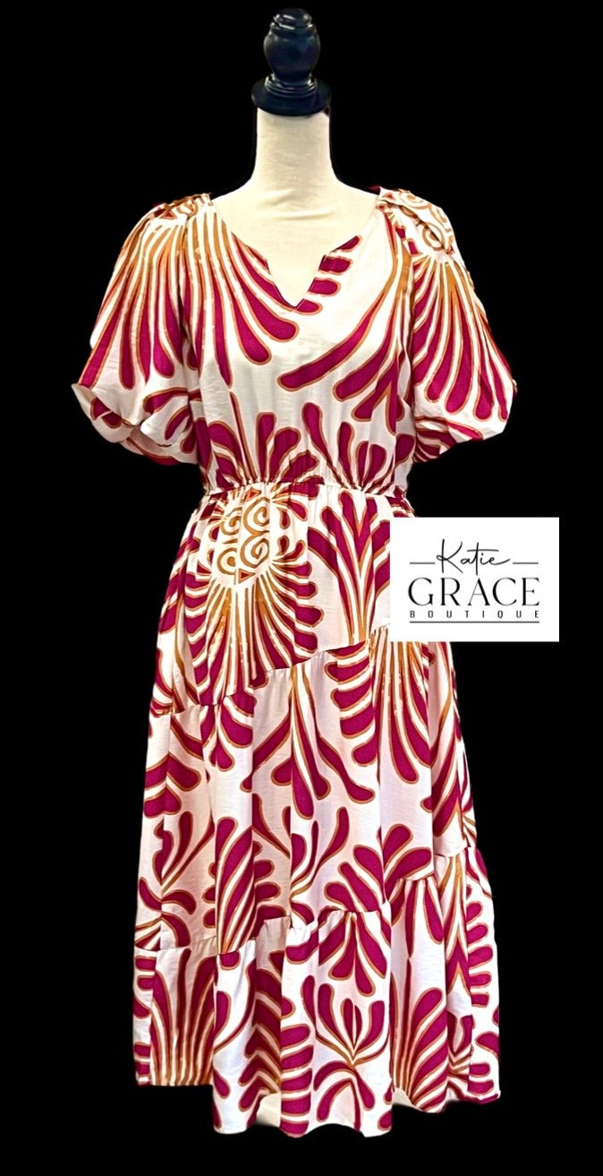 "Arielle" Midi Dress S-2XL - The Katie Grace Boutique