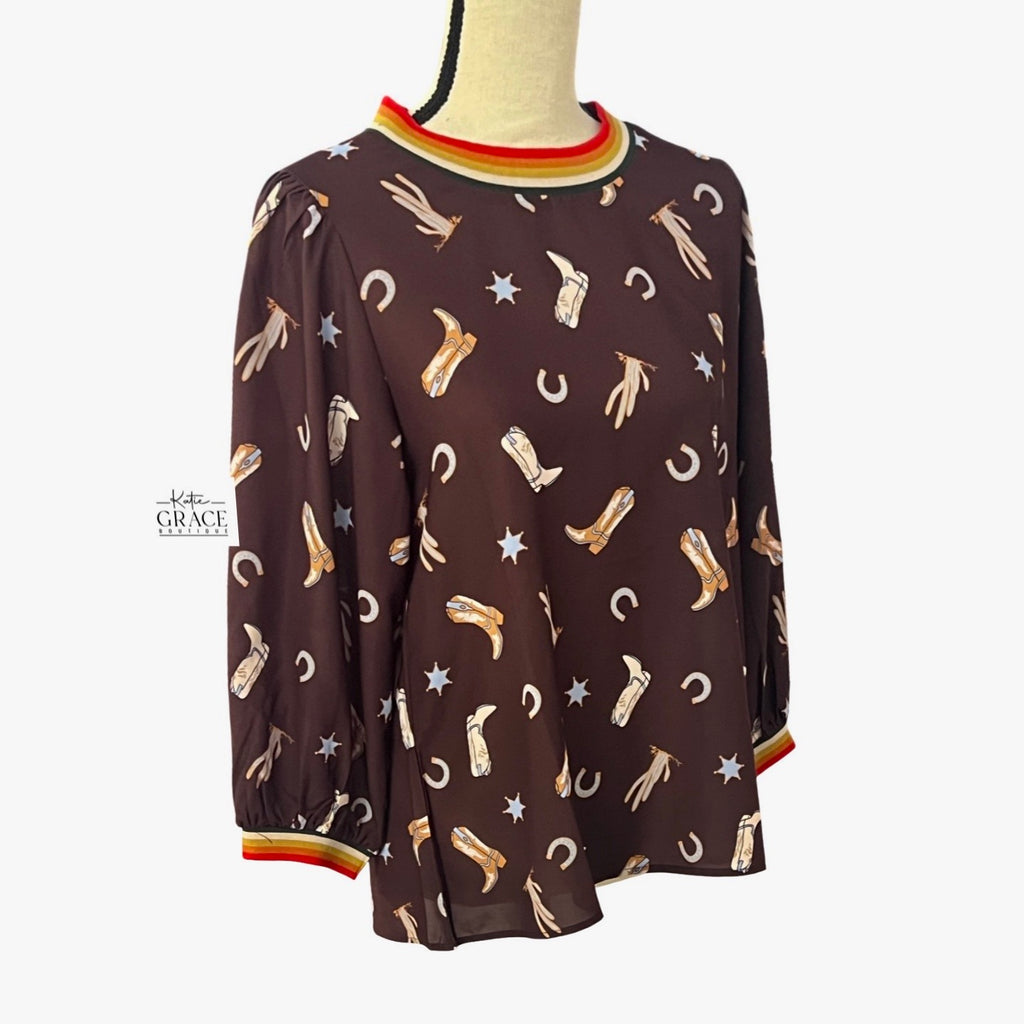 "Dolly" Western Motif Top