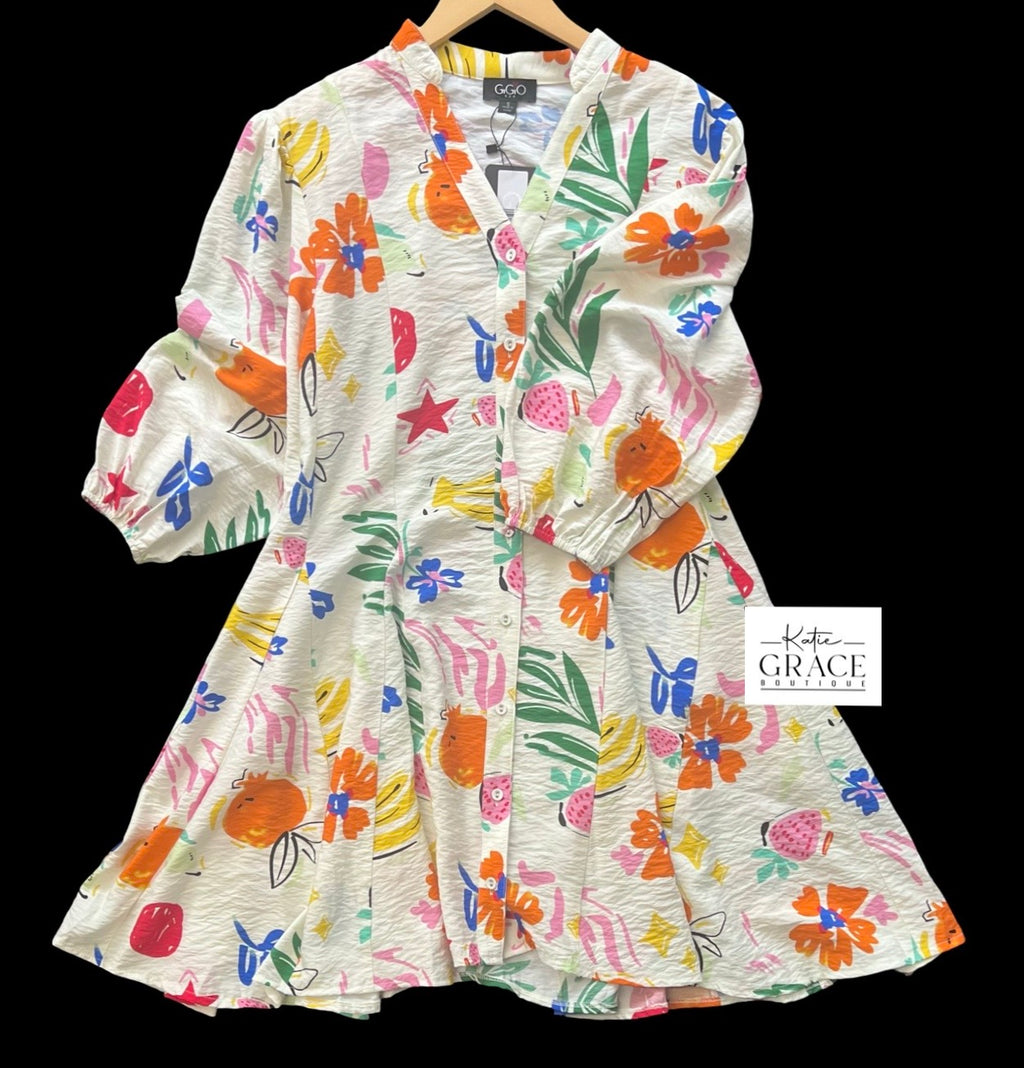 "Tanya" Fruit Motif Dress - The Katie Grace Boutique