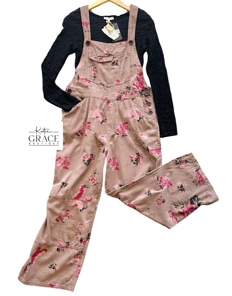 "Addison" Cotton Twill Overalls - The Katie Grace Boutique