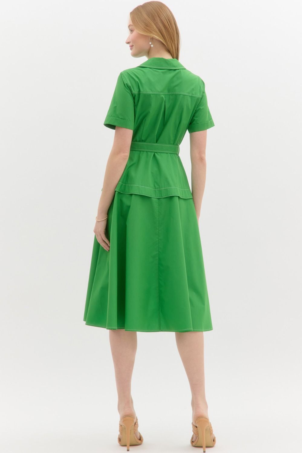 "Willow" Midi Dress, Green - The Katie Grace Boutique