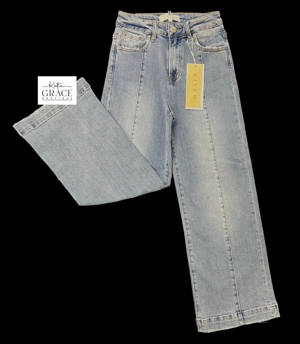 "Rowan" Seam Front Cropped Jeans - The Katie Grace Boutique