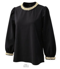 "Kimber" Embroidered Blouse - The Katie Grace Boutique