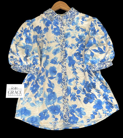 "Mackenzie" Floral Blouse - The Katie Grace Boutique