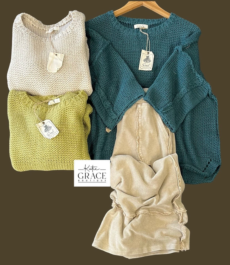 "Alaina" Chunky Knit Sweater, 3 colors - The Katie Grace Boutique