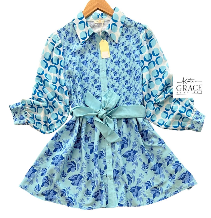 "Skye" Mixed Print Dress