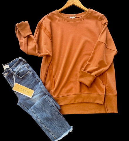 "Caley" Toffee Pullover