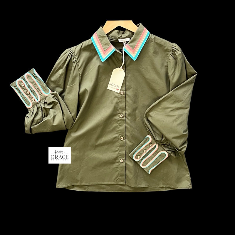 "Lorna" Embroidered Blouse - The Katie Grace Boutique