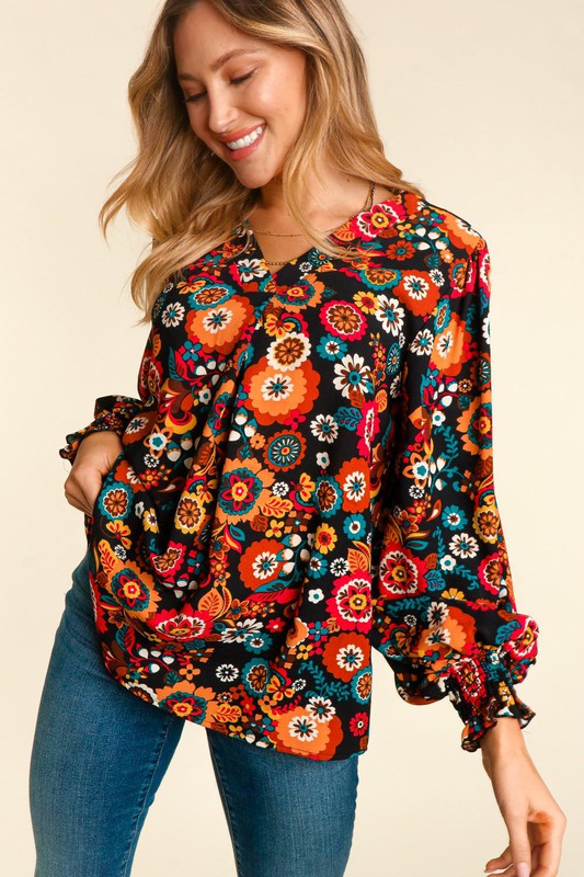 "Everly" Printed Blouse