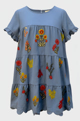 "Abbie" Tiered Embroidered Dress - The Katie Grace Boutique