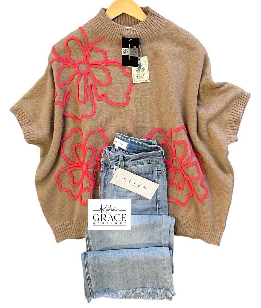 "Lorelei" Dolman Sweater, Mocha - The Katie Grace Boutique