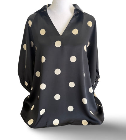"Dixie" Polka Dot Blouse