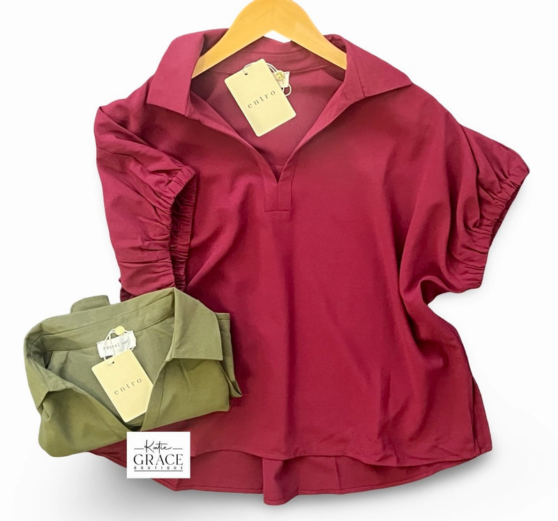 "Kell" Collared Blouse