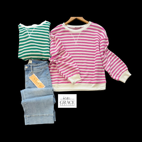 "Candi" Striped Pullover, 2 colors