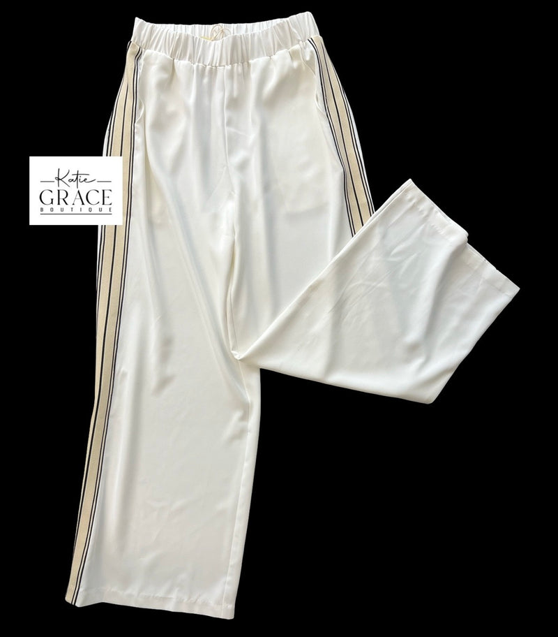 "Vera" Striped Track Pants - The Katie Grace Boutique