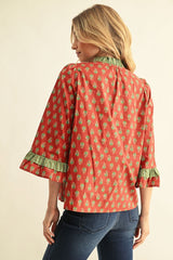 "Brit" 3/4 Sleeve Blouse
