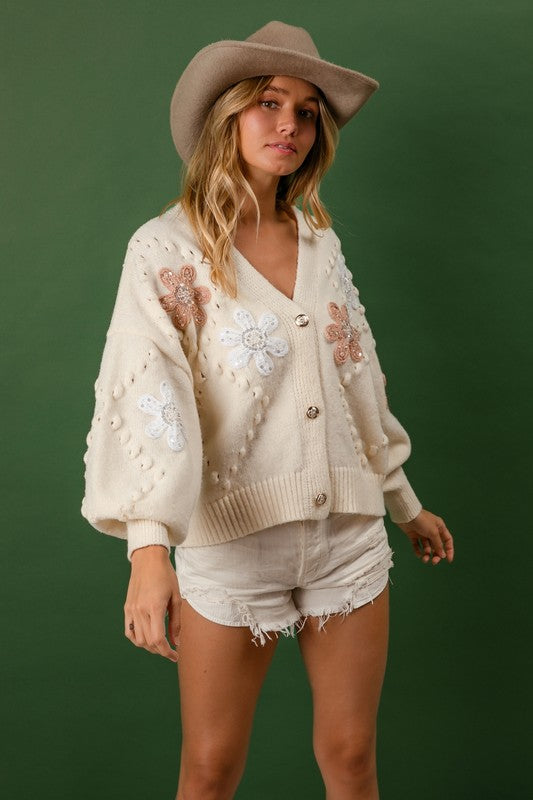 "Angelina" Embellished Cardigan - The Katie Grace Boutique