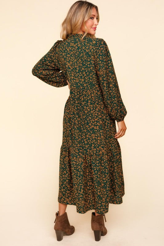 "Meadow" Notch Neck Midi Dress - The Katie Grace Boutique