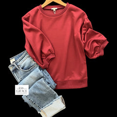 "Sallie" Luxe Knit Top - The Katie Grace Boutique