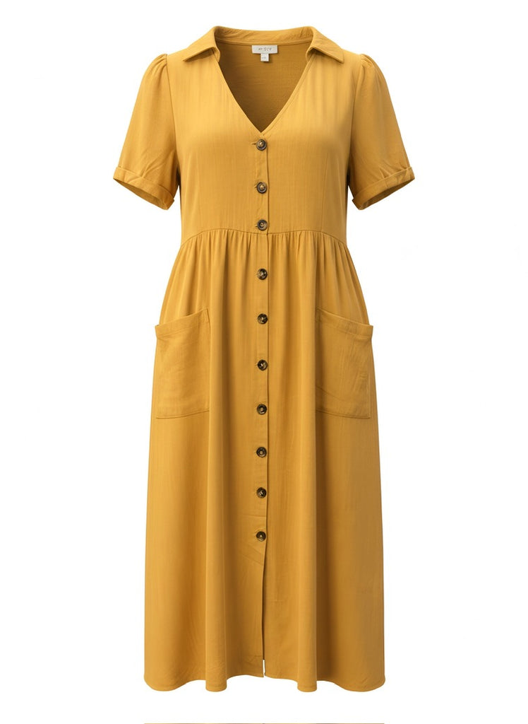 "Goldie" Linen Blend Midi Dress - The Katie Grace Boutique