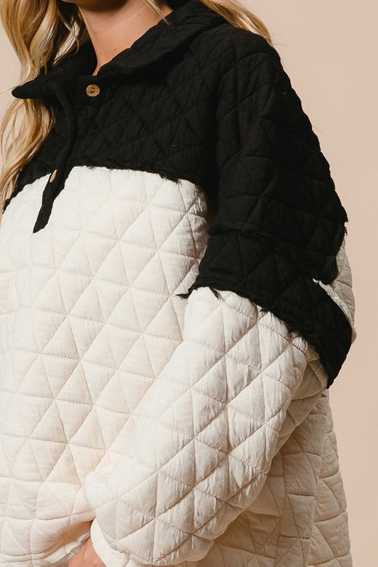 "Aubrey" Quilted Pullover - The Katie Grace Boutique