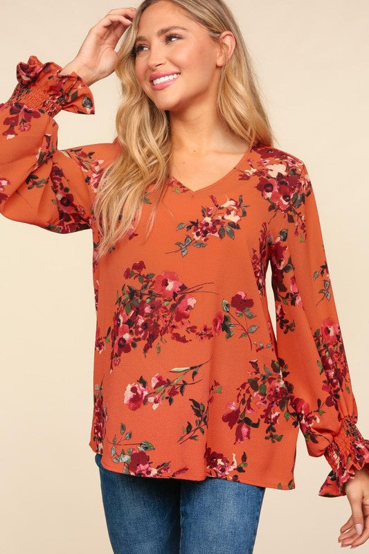 "Margo" Floral Blouse - The Katie Grace Boutique