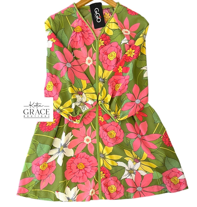 "Twiggy" Retro Floral Shift Dress - The Katie Grace Boutique