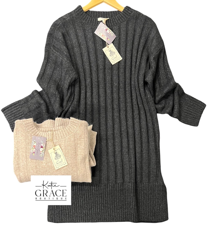 "Leah" Sweater Dress, 2 colors - The Katie Grace Boutique