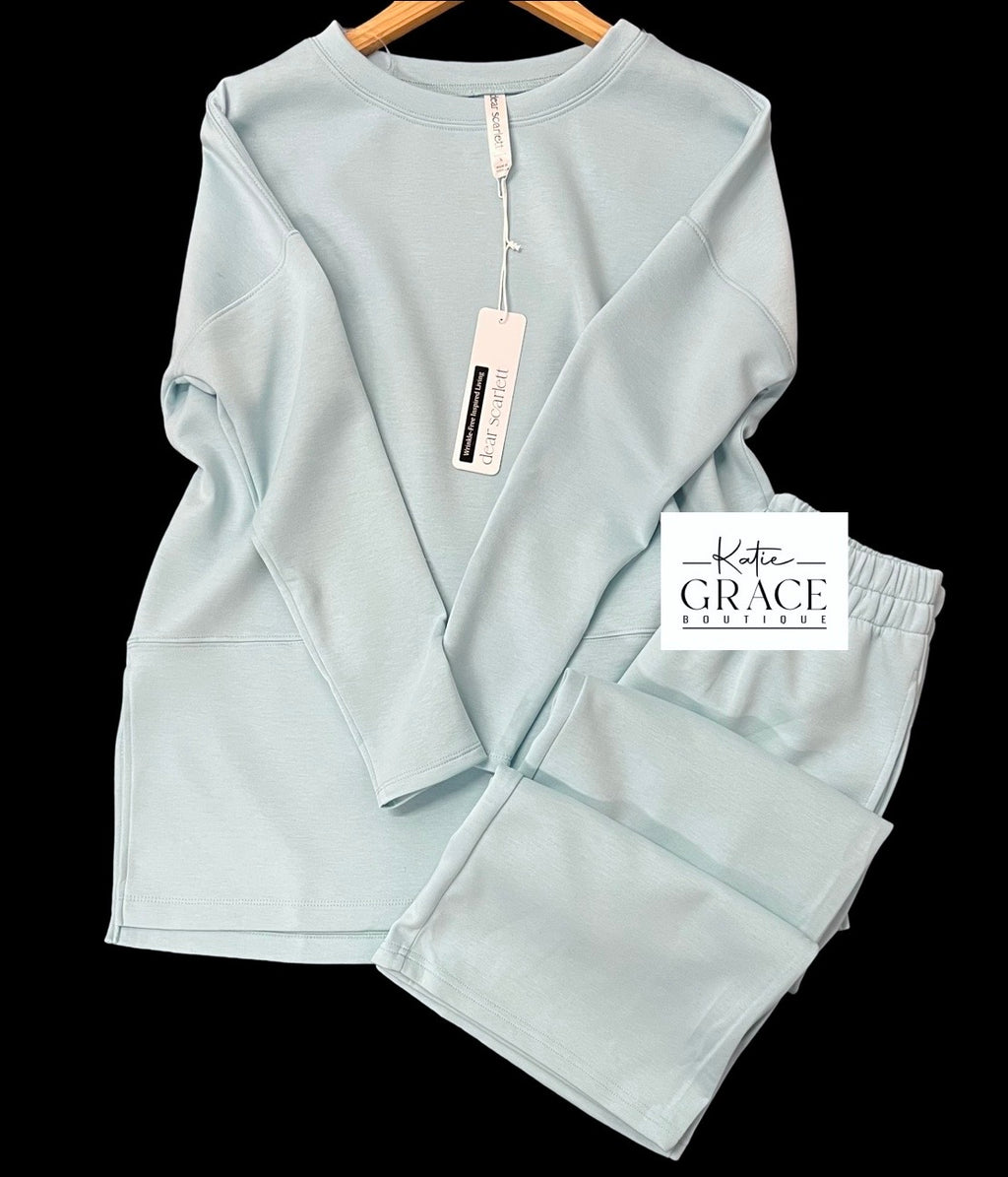 "Carmen" Matching Separates, Sky Blue - The Katie Grace Boutique