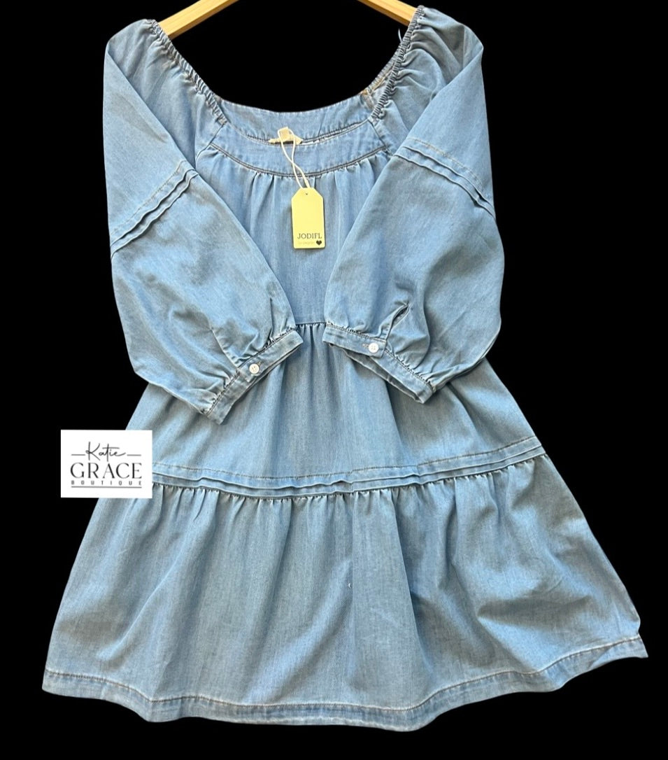 "Hanna" Denim Dress - The Katie Grace Boutique