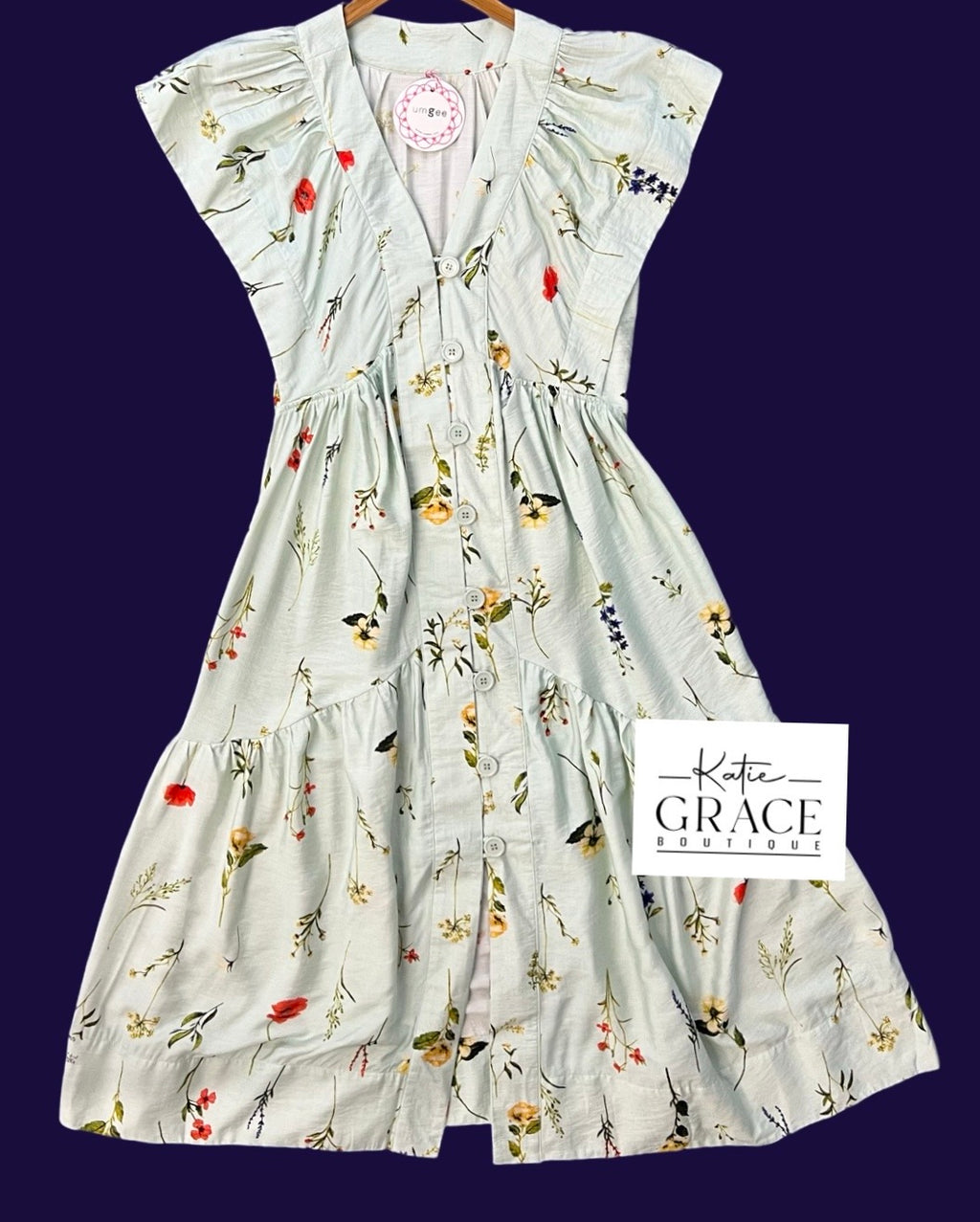 "Harper" Wildflower Midi Dress - The Katie Grace Boutique